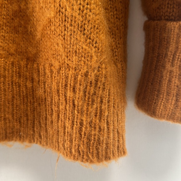 ASOS Women’s Heavy Knit Sweater Size 6 Orange Tan Cozy Oversized Layering Piece - Picture 4 of 7